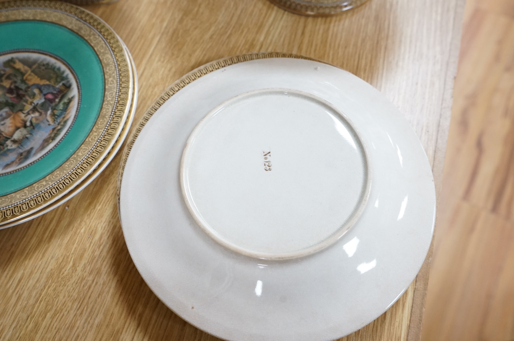 A Victorian multicolour transfer printed dessert service, by F & R Pratt, largest 23cm diameter